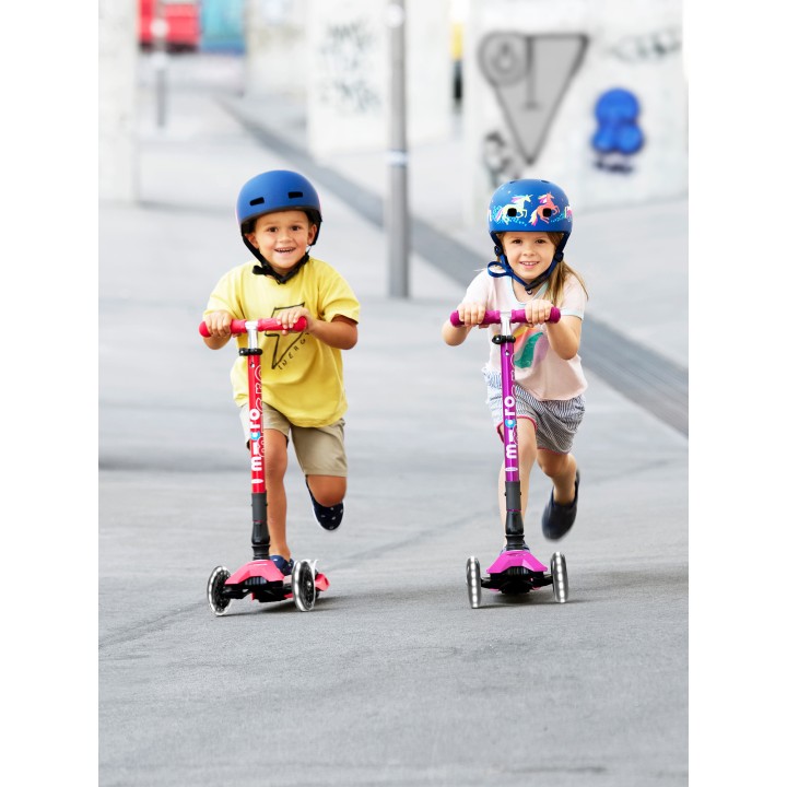 Trottinette Maxi Micro Deluxe pliable Baie rouge roues LED