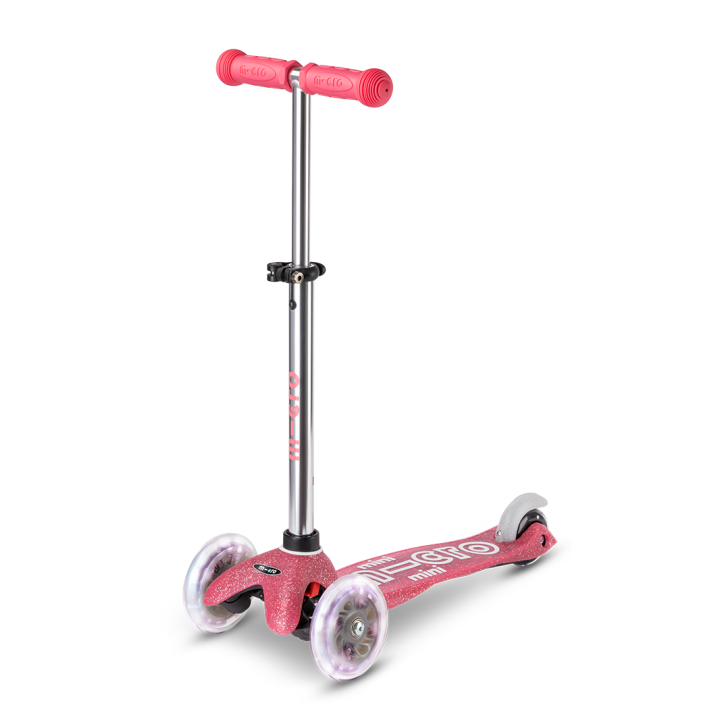 Trottinette enfant Mini Micro Deluxe Glitter Rose LED