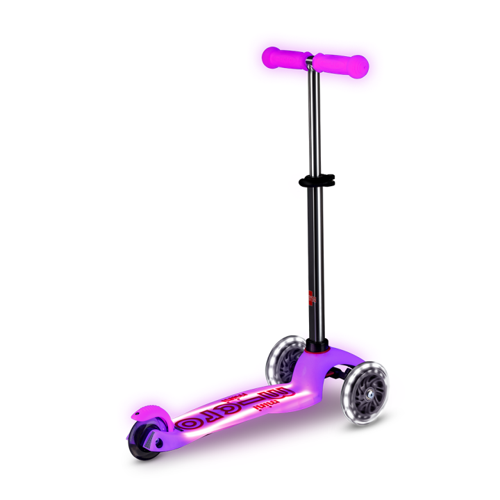 Trottinette enfant Mini Micro Deluxe Glitter Rose LED