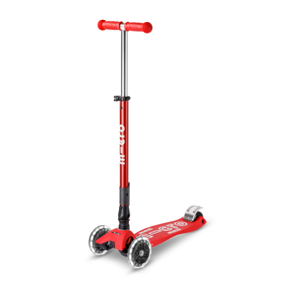 Trottinette enfant Maxi Micro Deluxe pliable Rouge LED