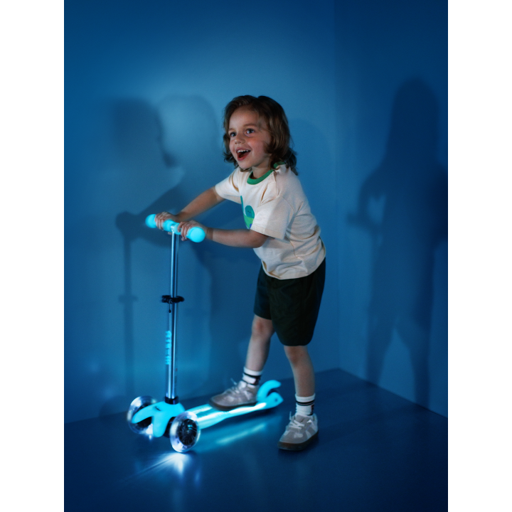 Trottinette enfant Mini Micro Deluxe Glow Aqua LED