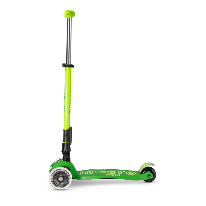 Trottinette enfant Maxi Micro Deluxe pliable Néon Vert LED