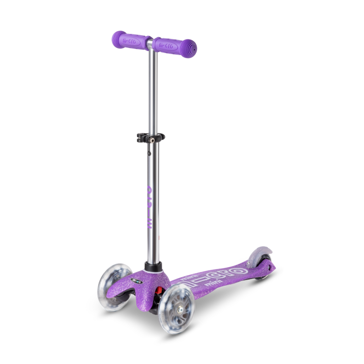 Trottinette enfant Mini Micro Deluxe Glitter Rose LED