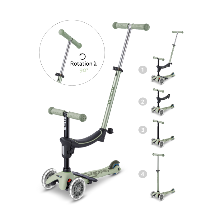 Trottinette Micro Mini2Grow 2.0 Vert Sauvage LED
