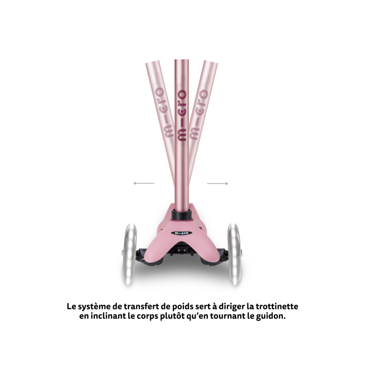 Trottinette Mini Micro Deluxe Rock & Go Rose Poudré LED