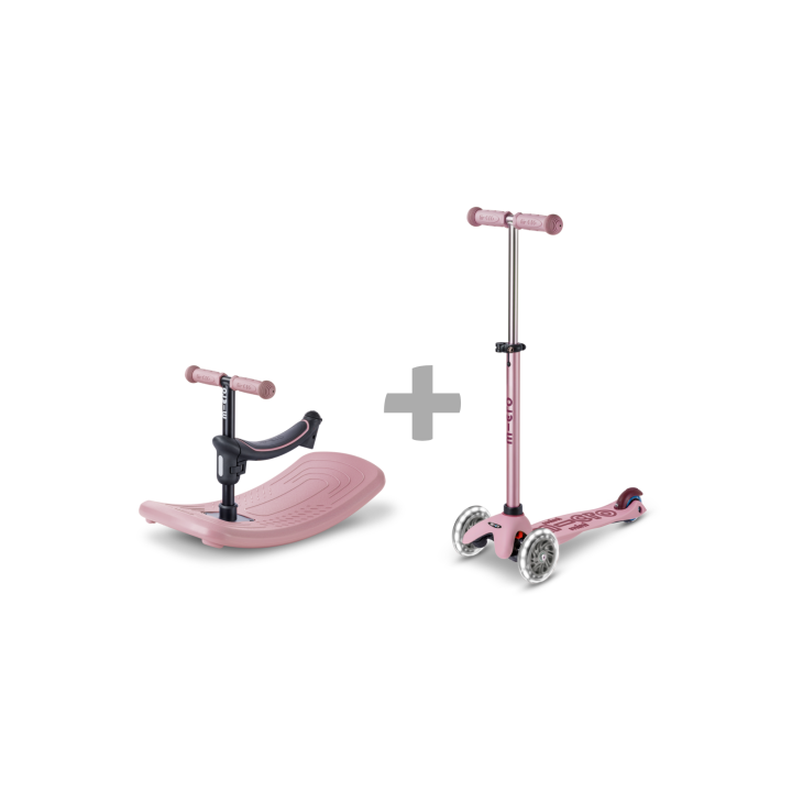 Trottinette Mini Micro Deluxe Rock & Go Rose Poudré LED