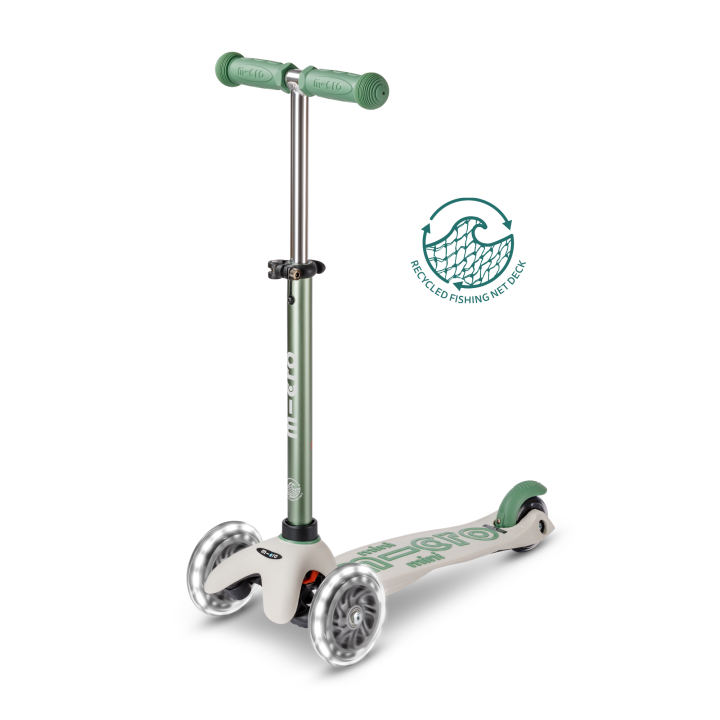 Trottinette 3 roues Mini Micro Deluxe Eco Pistache LED