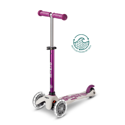 Trottinette 3 roues Mini Micro Deluxe Eco Pourpre LED