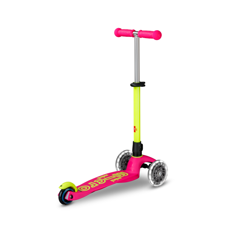 Trottinette 3 roues Mini Micro Deluxe Neon LED Flamingo Yellow