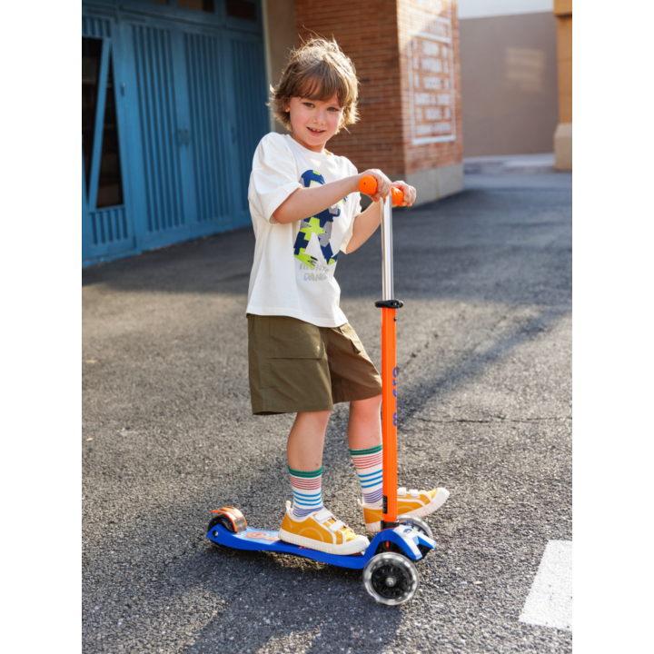 Trottinette enfant Maxi Micro Deluxe Néon Orange LED