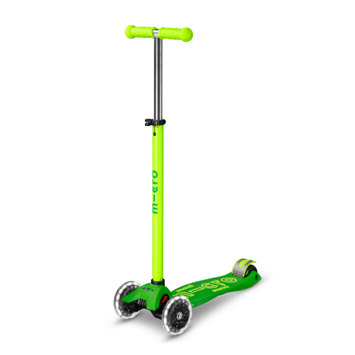 Trottinette enfant Maxi Micro Deluxe Néon Vert LED