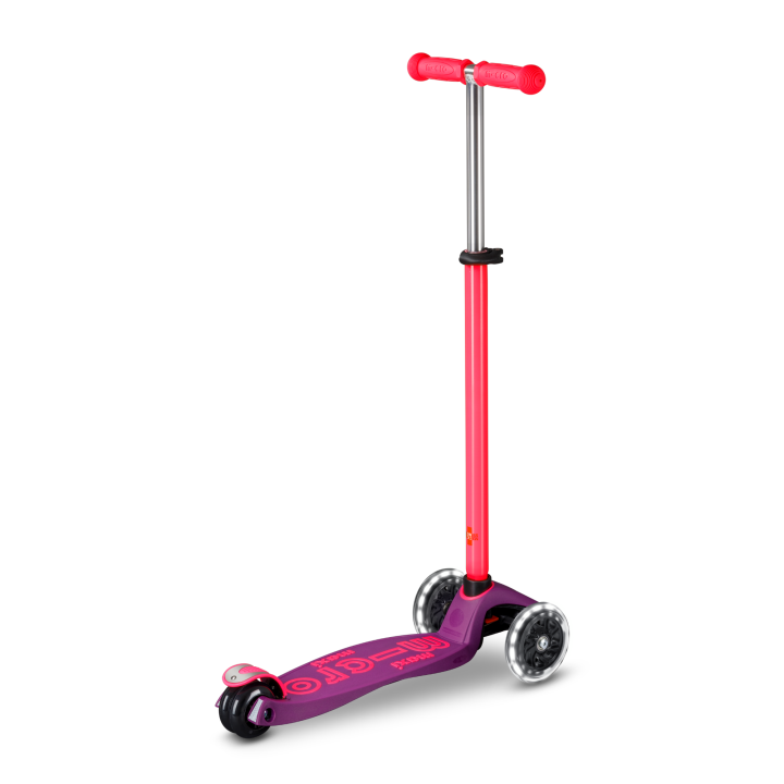 Trottinette enfant Maxi Micro Deluxe Néon Rose LED
