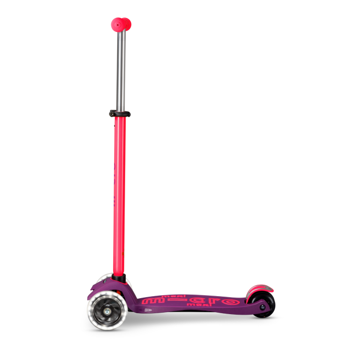 Trottinette enfant Maxi Micro Deluxe Néon Rose LED