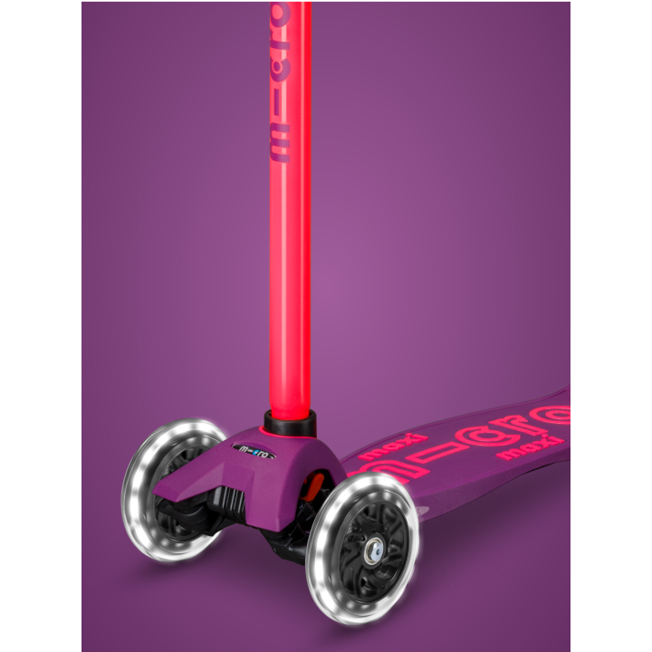 Trottinette enfant Maxi Micro Deluxe Néon Rose LED