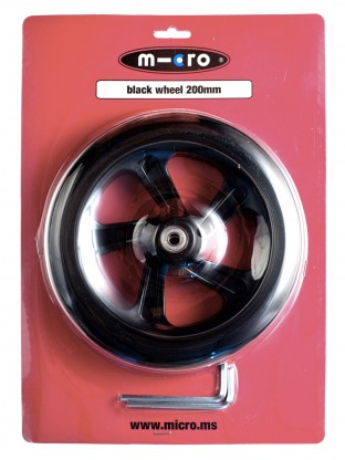 Roue noire trottinette 200 mm pour trottinette adulte
