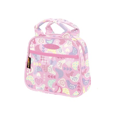 Sac à mains rose motifs oiseaux