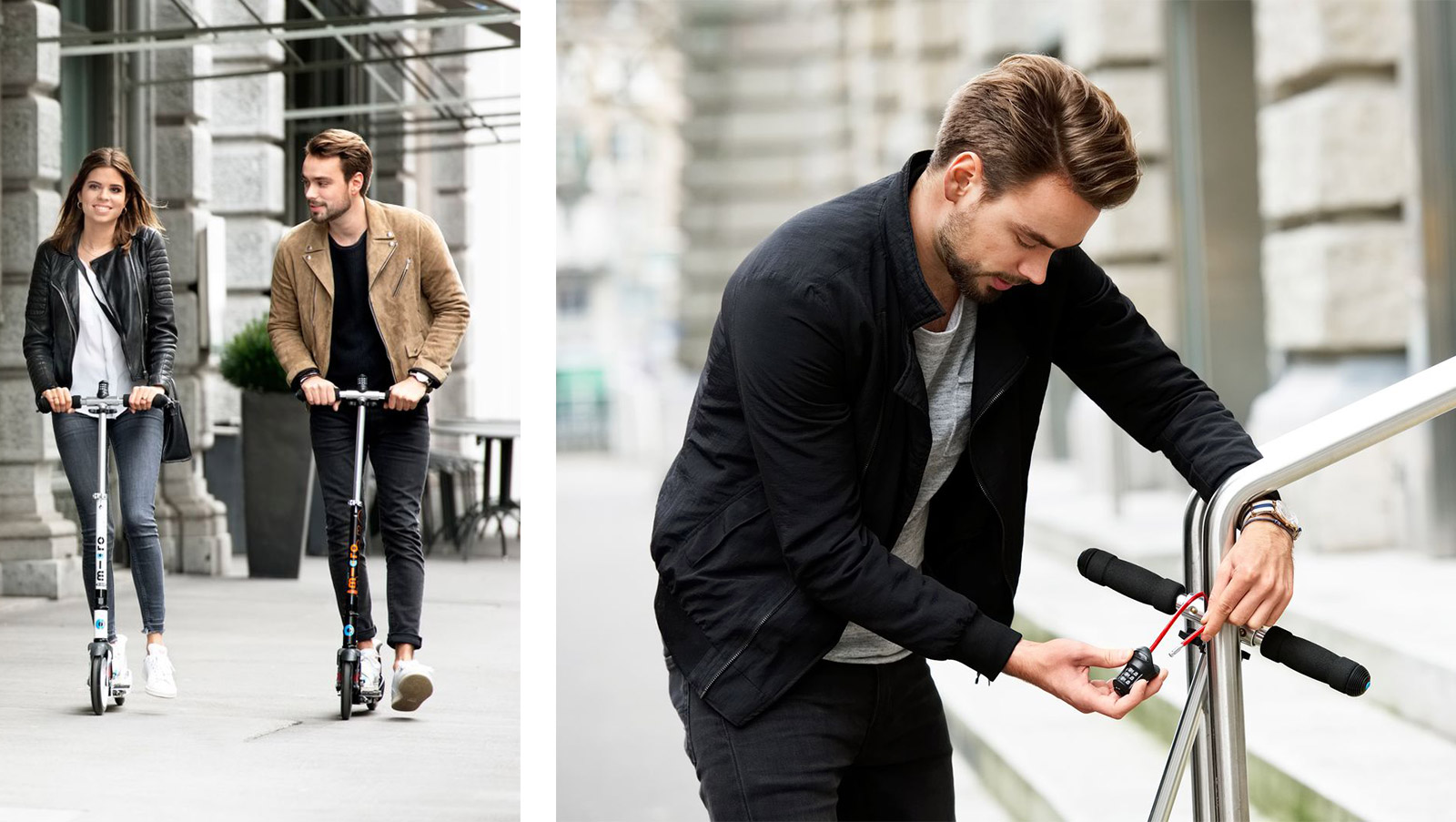 Image trottinettes Micro Black & White Deluxe en collaboration avec Interlock et Vibram Image trottinettes Micro Black & White Deluxe en collaboration avec Interlock et Vibram